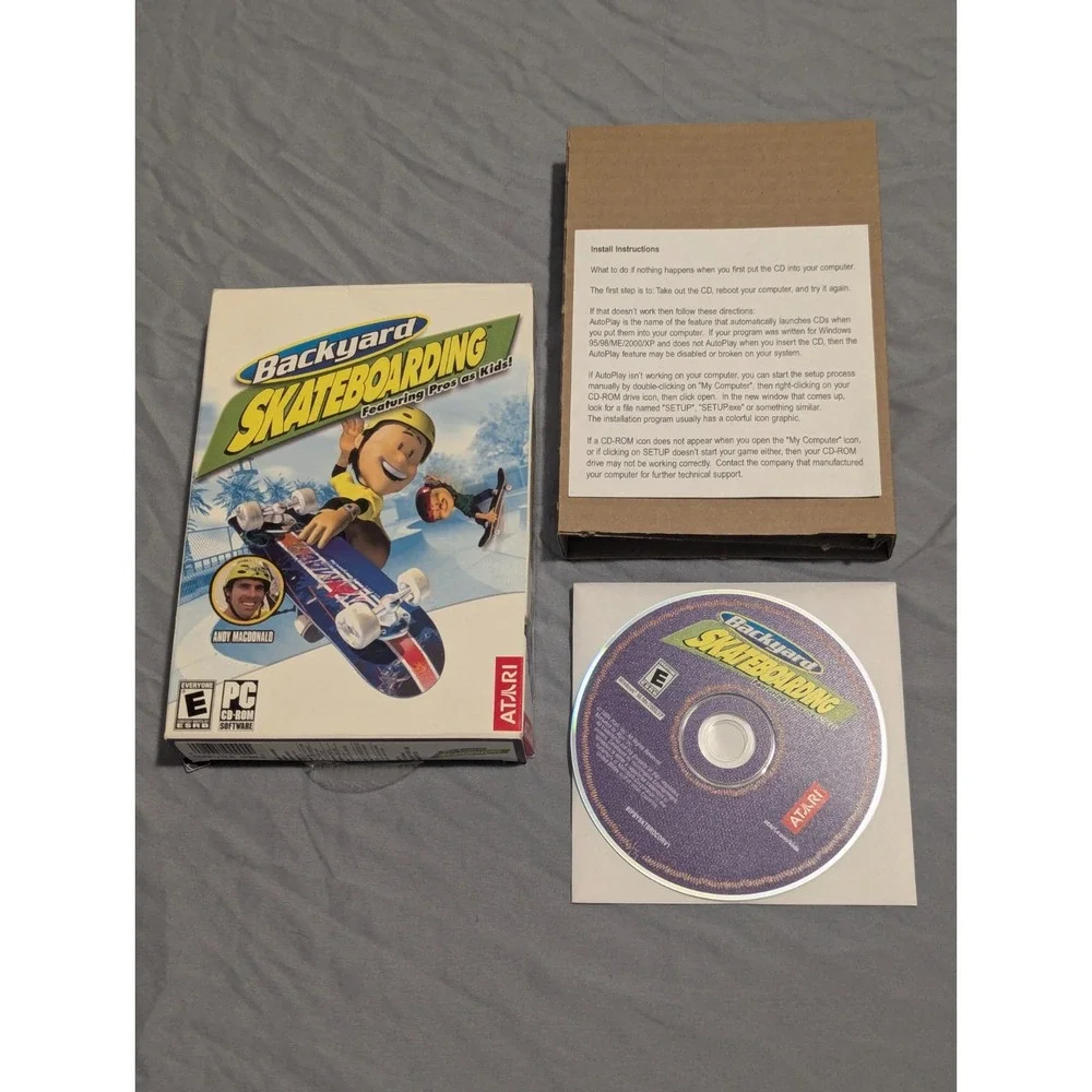Backyard Skateboarding Video Game PC Atari w/ Andy Macdonald 2004 Tested/Working